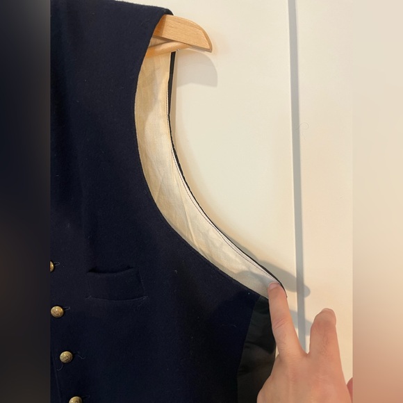 Vintage Civil War Reenactment Union Navy Blue Gold buttons Military Vest - Picture 4 of 9